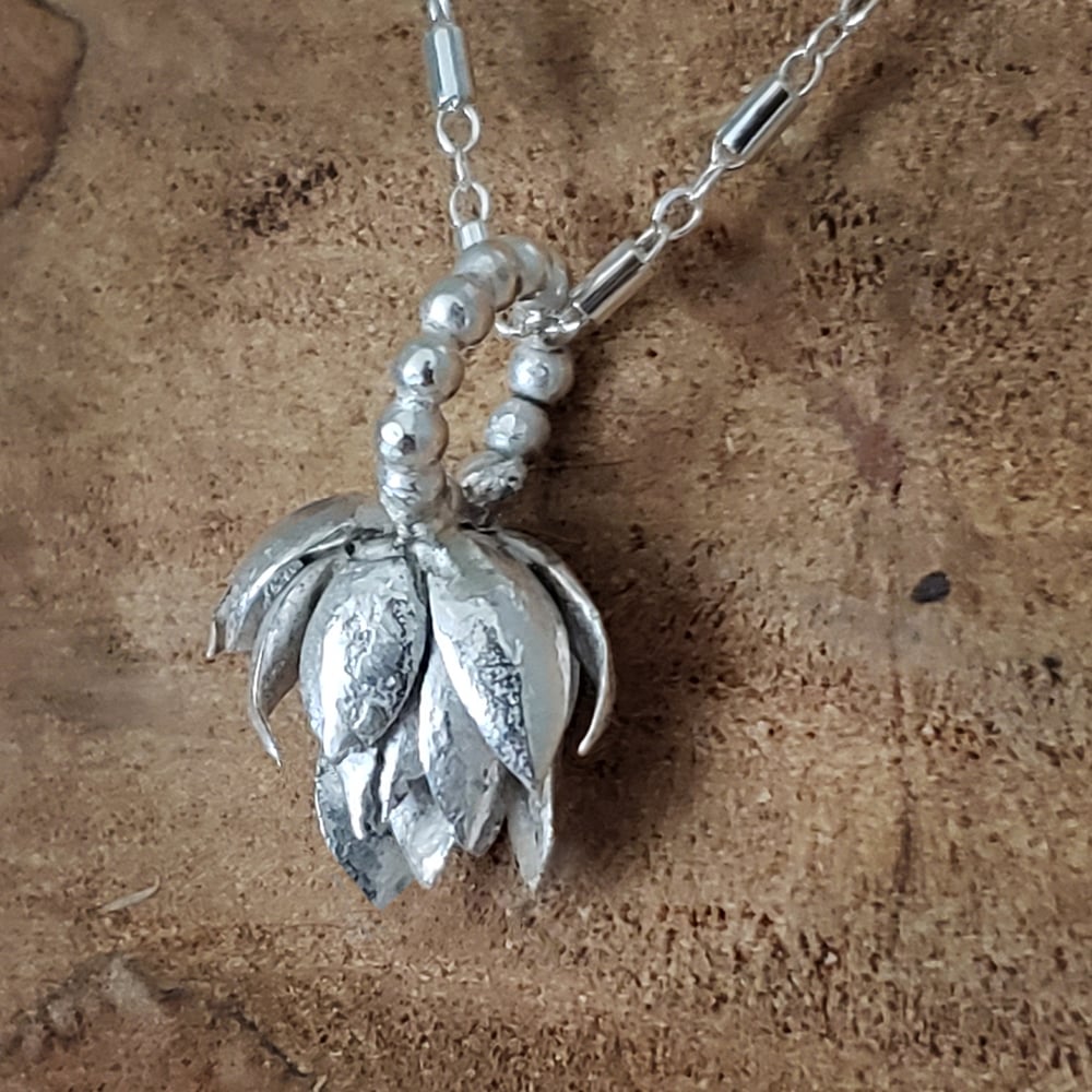 Image of Solid Sterling Handcast Succulent Pendant Necklace