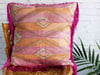 Southwestern Pink & Cantaloupe Pillow with Hot Pink Fringe