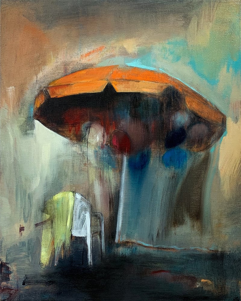 Image of Painting / maleri / "Parasol" / 40x50 cm