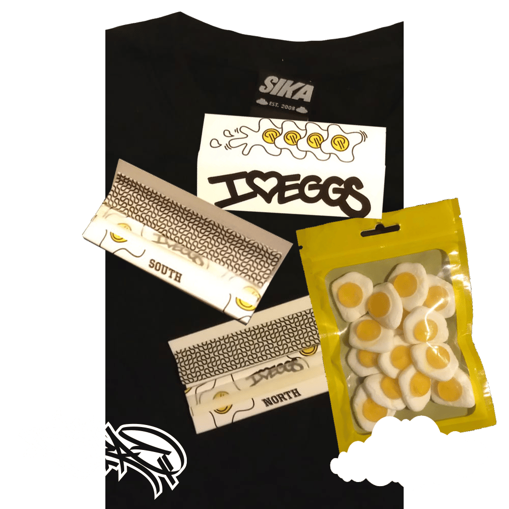 SIKA X EGGS - T-shirt and king size papers combo - £25 inc UK postage