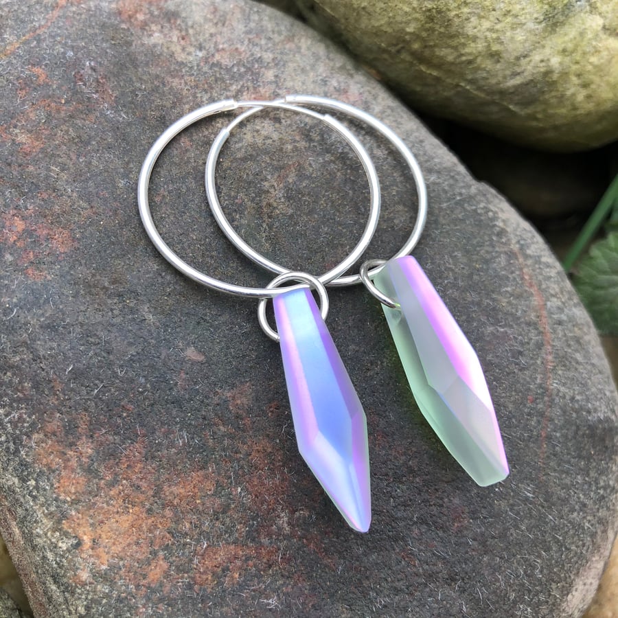 Image of Lavender Lux Earrings on 1.5” Hoops