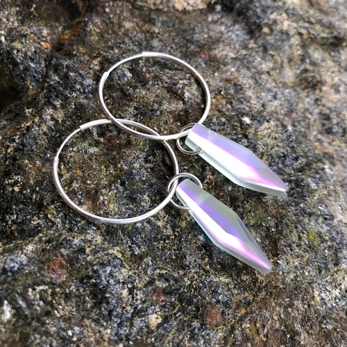 Image of Lavender Lux Earrings on 1.5” Hoops