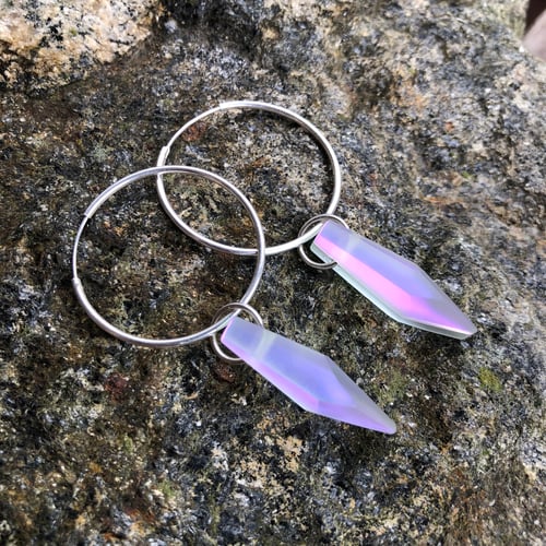 Image of Lavender Lux Earrings on 1.5” Hoops