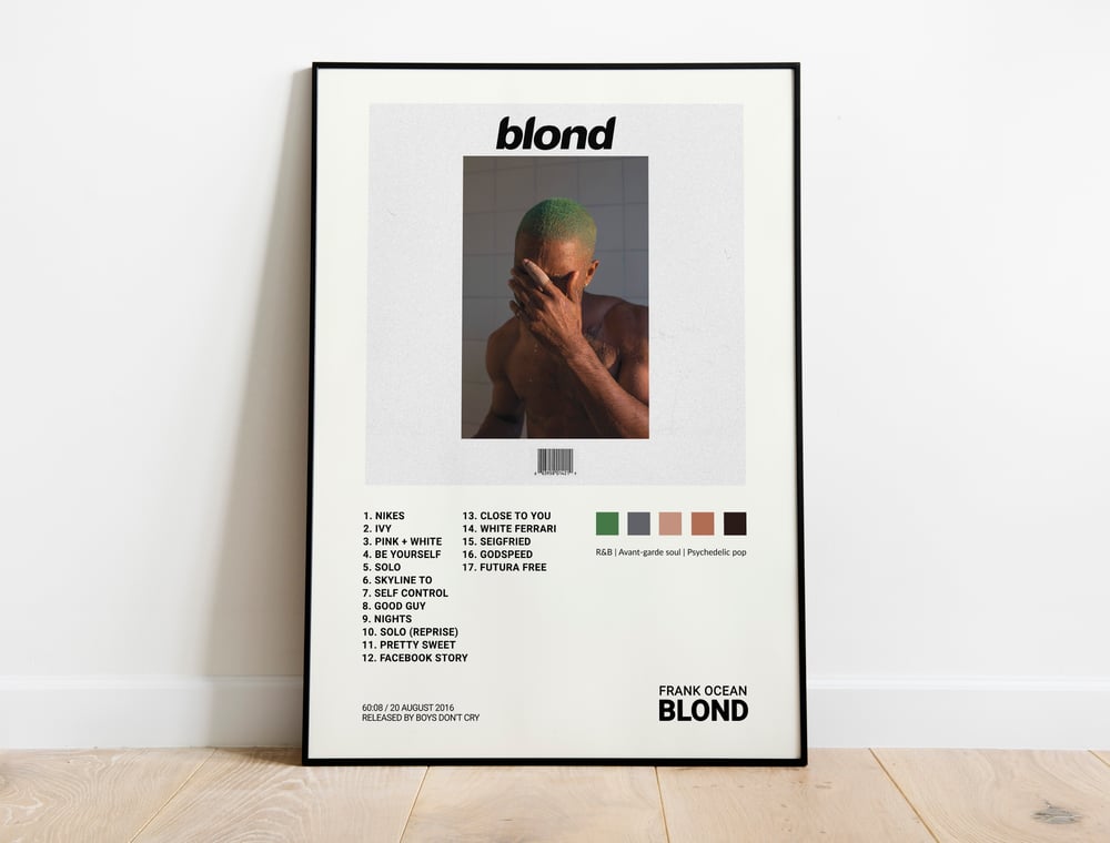 Frank Ocean - (Blonde) Album Cover Print | Architeg Prints