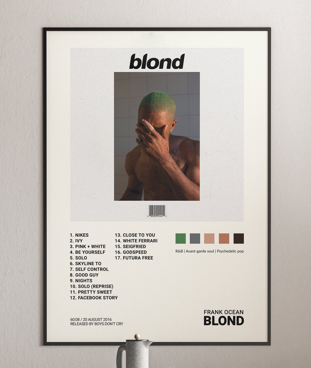 Frank Ocean - Blond (Blonde) Album Cover Poster Print