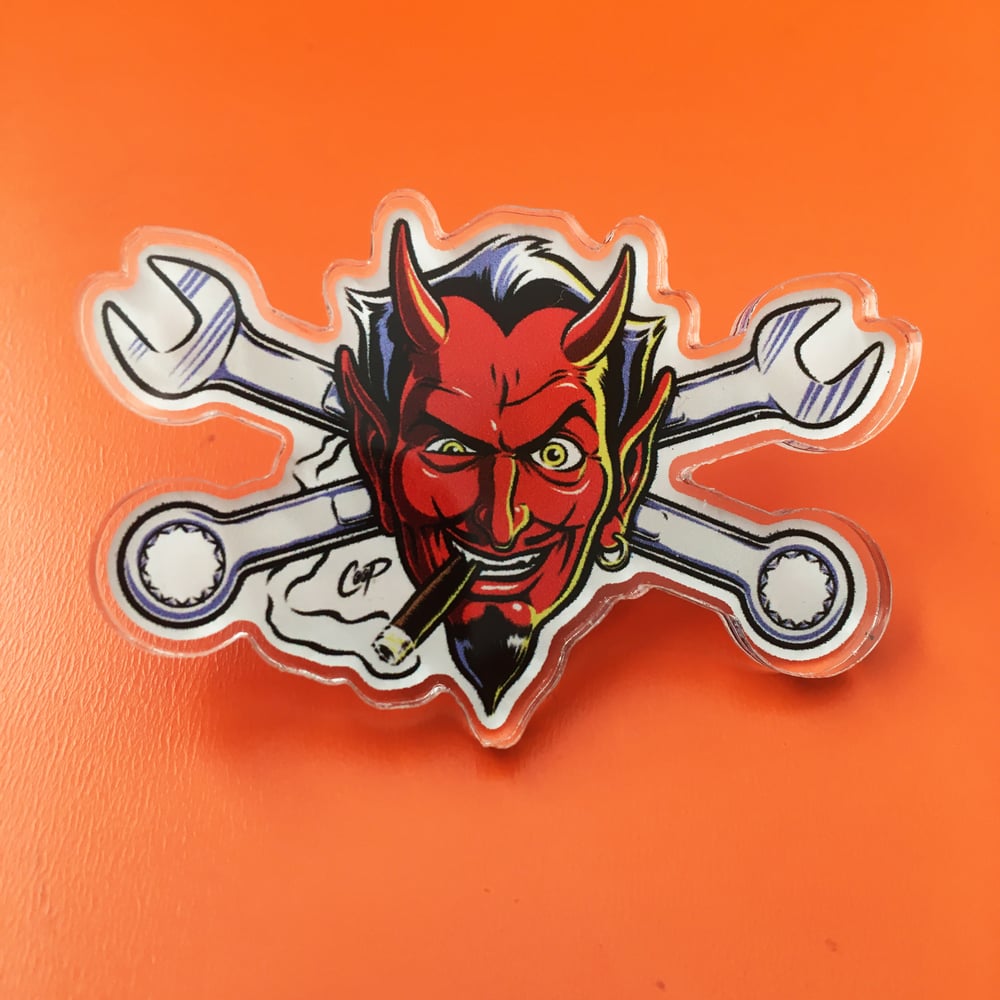 Image of WRENCH DEVIL Acrylic Pin
