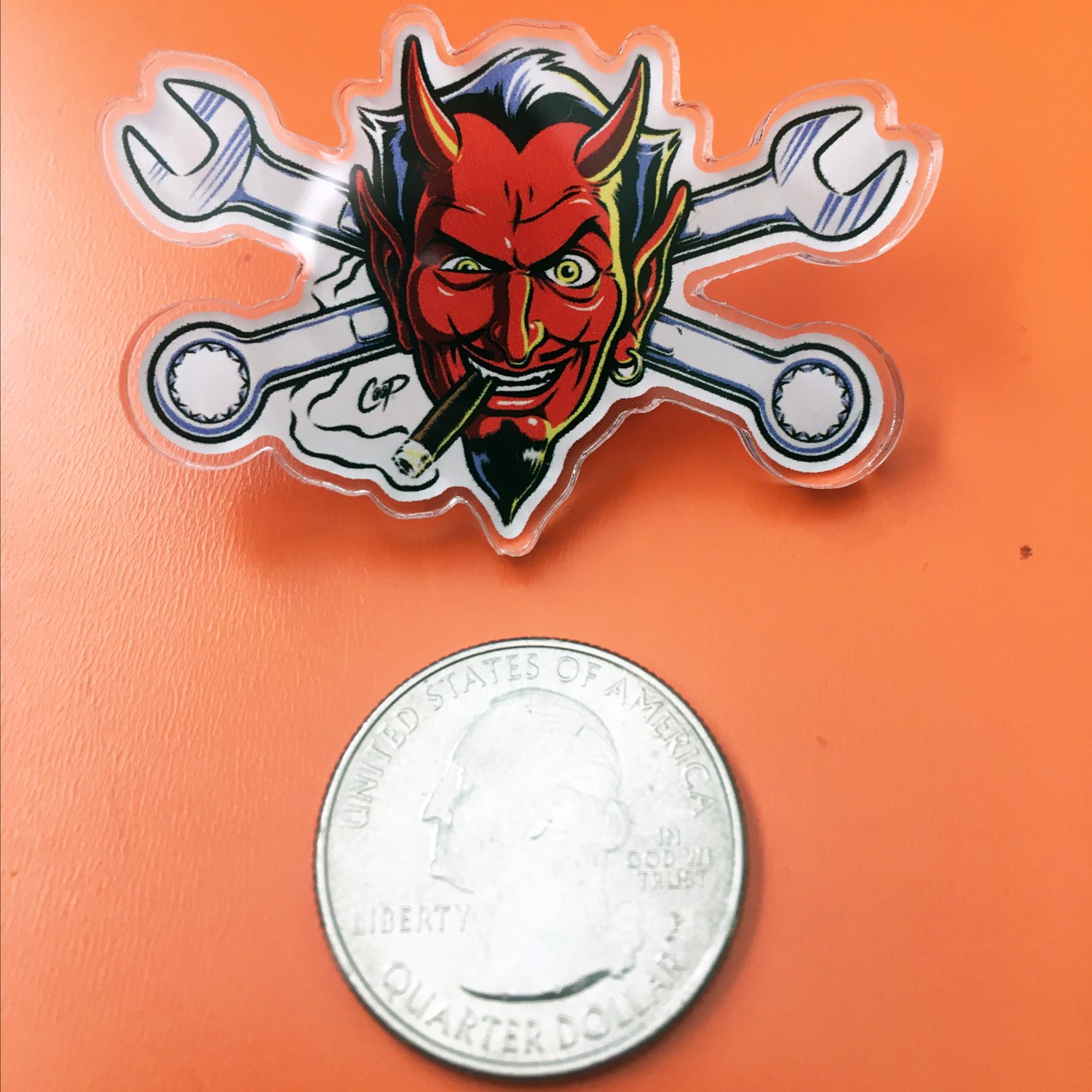 Image of WRENCH DEVIL Acrylic Pin