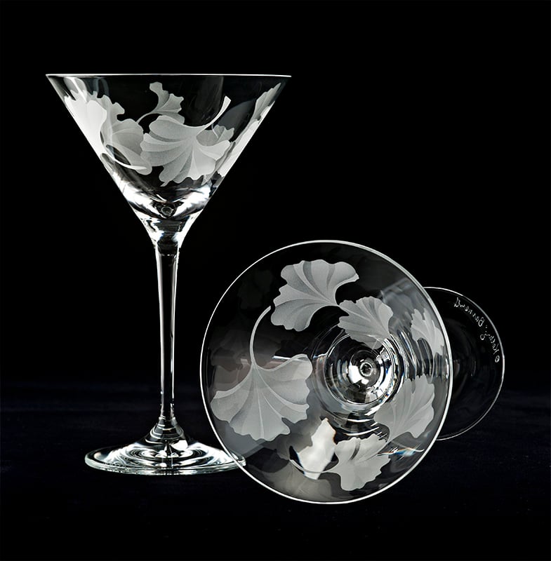 Image of Gingko Leaves Martini Glasses