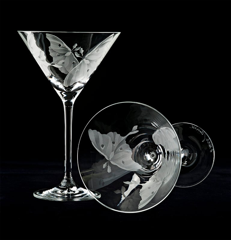 Image of Luna Moth Martini Glasses