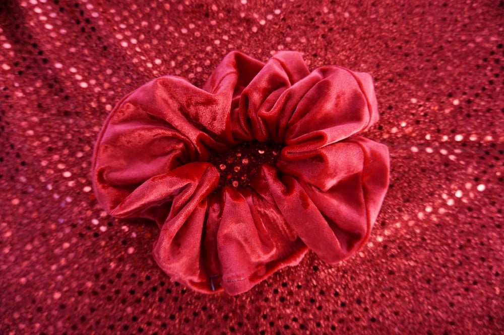 Image of Red Velvet Jumbo Scrunchies 