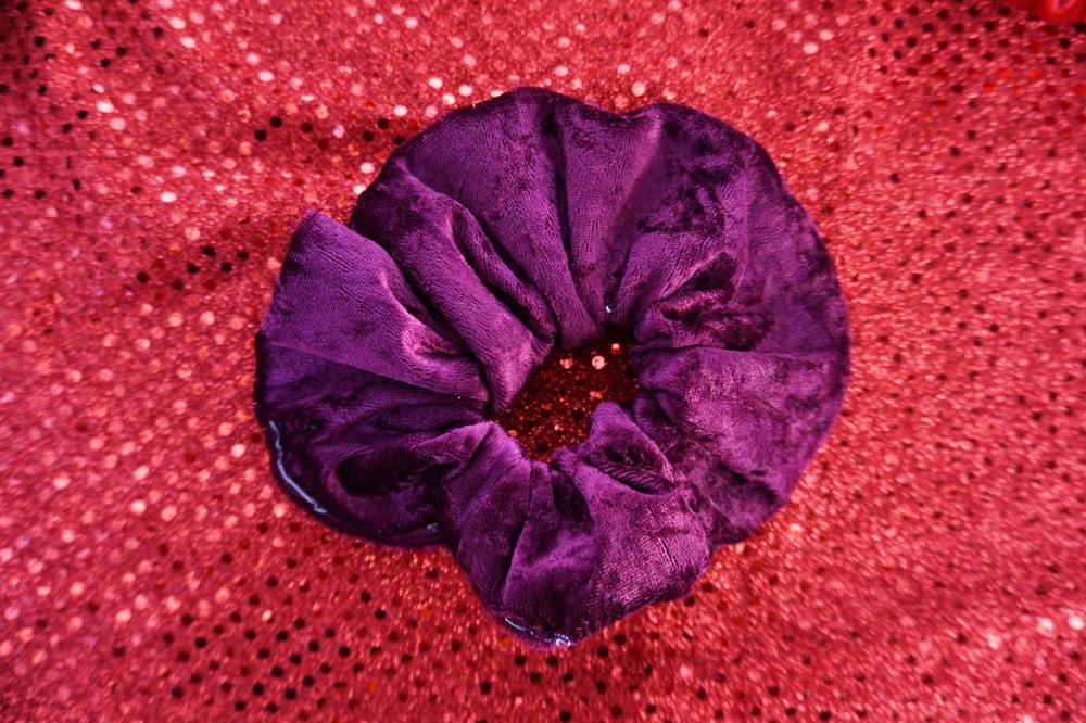 Image of Purple Velvet Scrunchies 