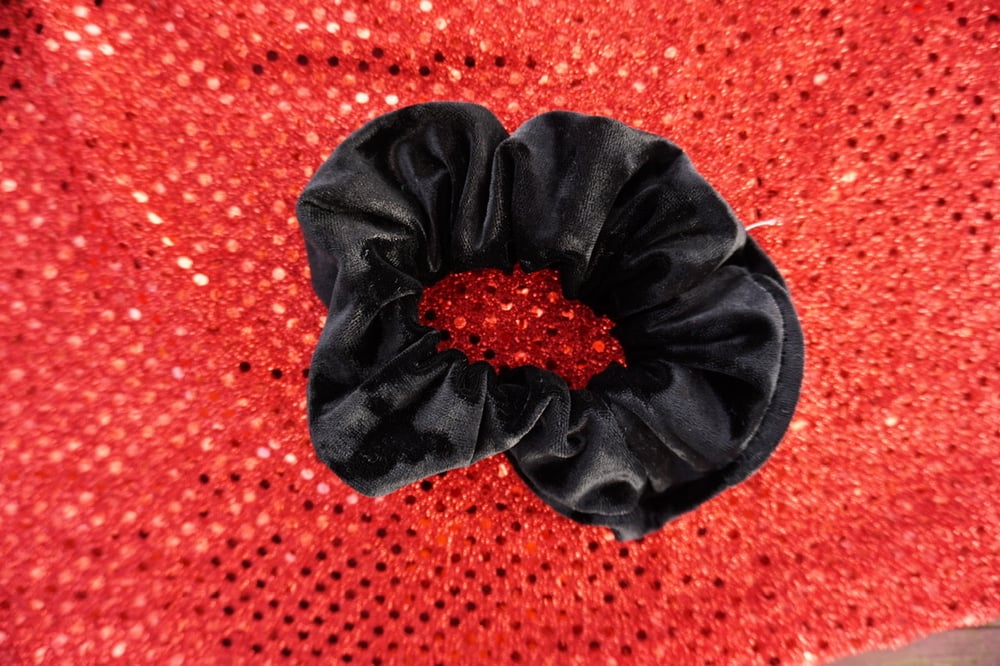 Image of Black Velvet Scrunchies 