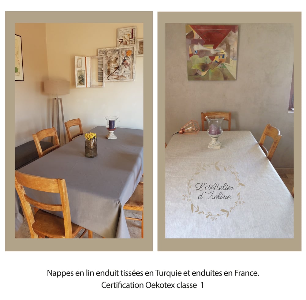 Image of Nappe en lin enduit Oeko-Tex