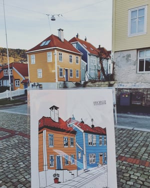 Image of "Byvandring på Sydnes" A4 trykk