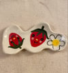 Small Strawberry Daisy Plate