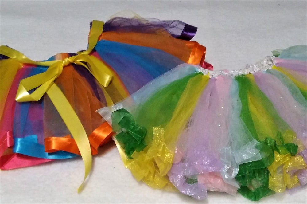 Image of Rainbow and Easter colors kids Tutu skirts