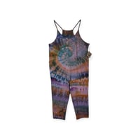 Image 1 of S/M Cotton Blend Knit Pocket Jumpsuit in Muted Spiral Ice Dye
