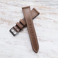 Image 3 of Box Stitched Antique Brown Strap