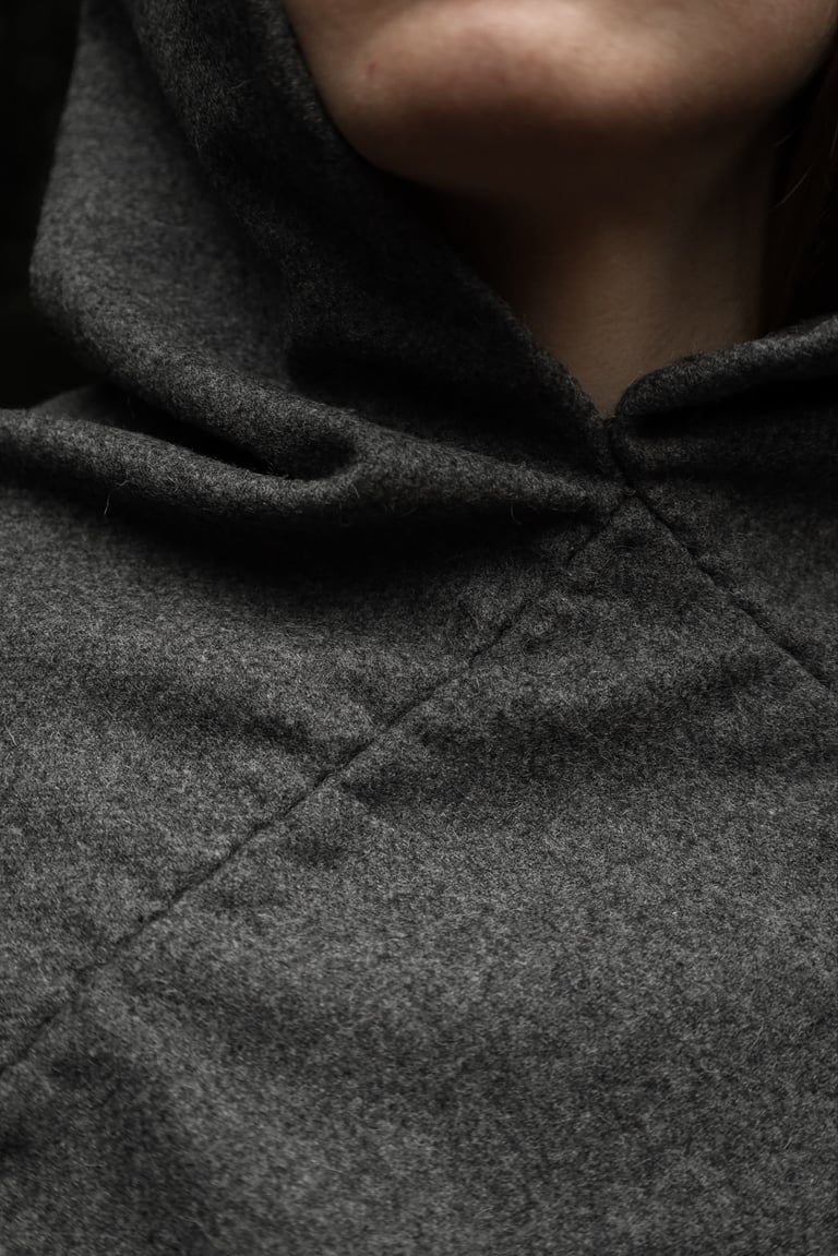 Medieval Hood - Lightweight Grey Twill Image 2