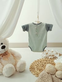 Image 1 of Newborn boy photoshoot bodysuit | Amir | sage | celadon
