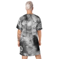 Image 4 of Black and Gray Watercolor Sphynx Cat T-shirt dress