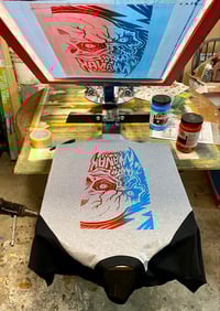 Image 2 of Adult 3/4 Sleeve Excel Skull Raglan Tee