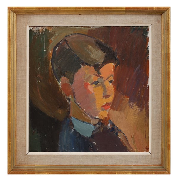 Image of Swedish Oil Painting, Portrait of a Boy, Calle Johansson