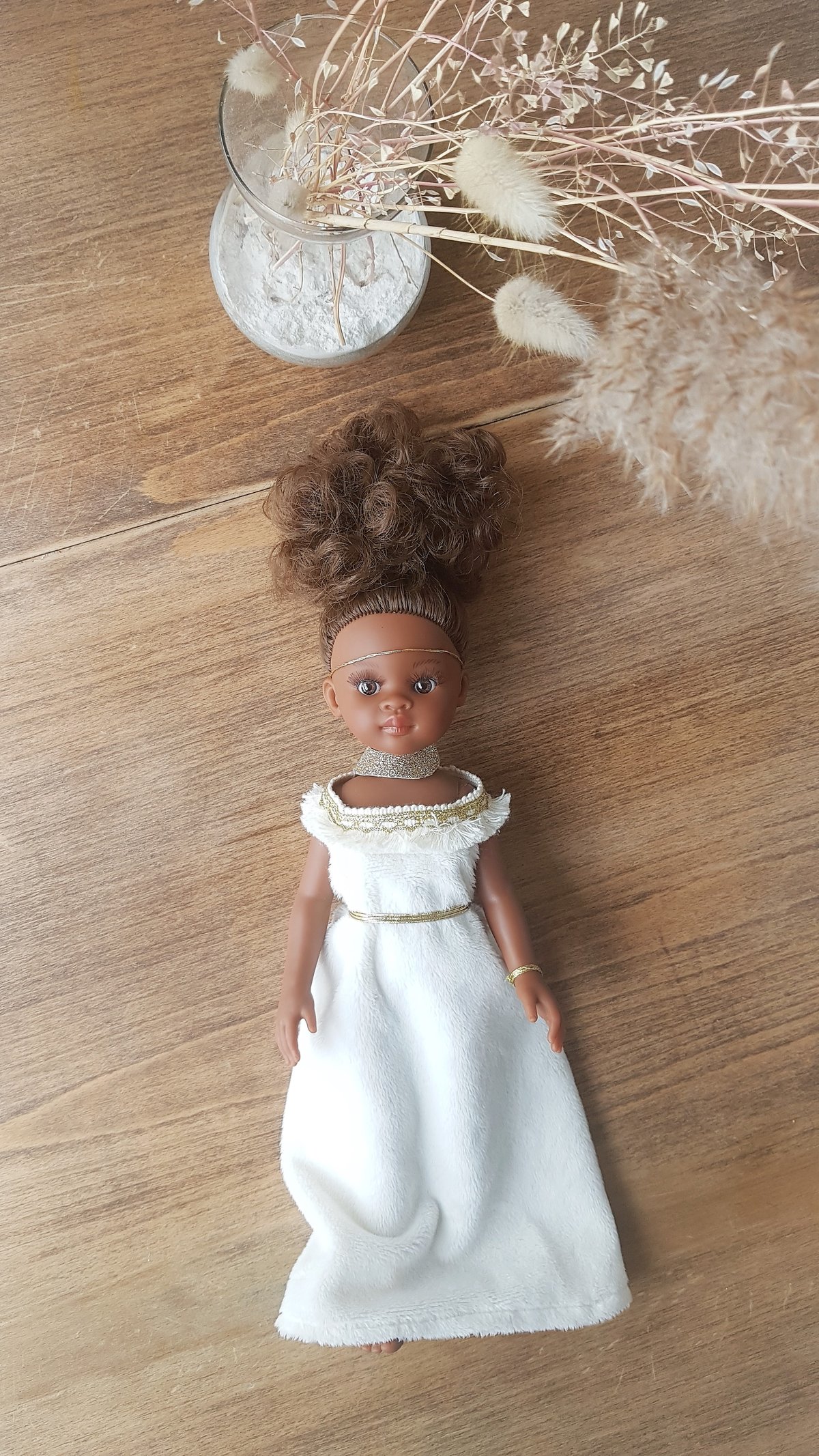 Image of POUPEE DE NOEL - MODELE UNIQUE Elissa princesse nubienne (peau noire)