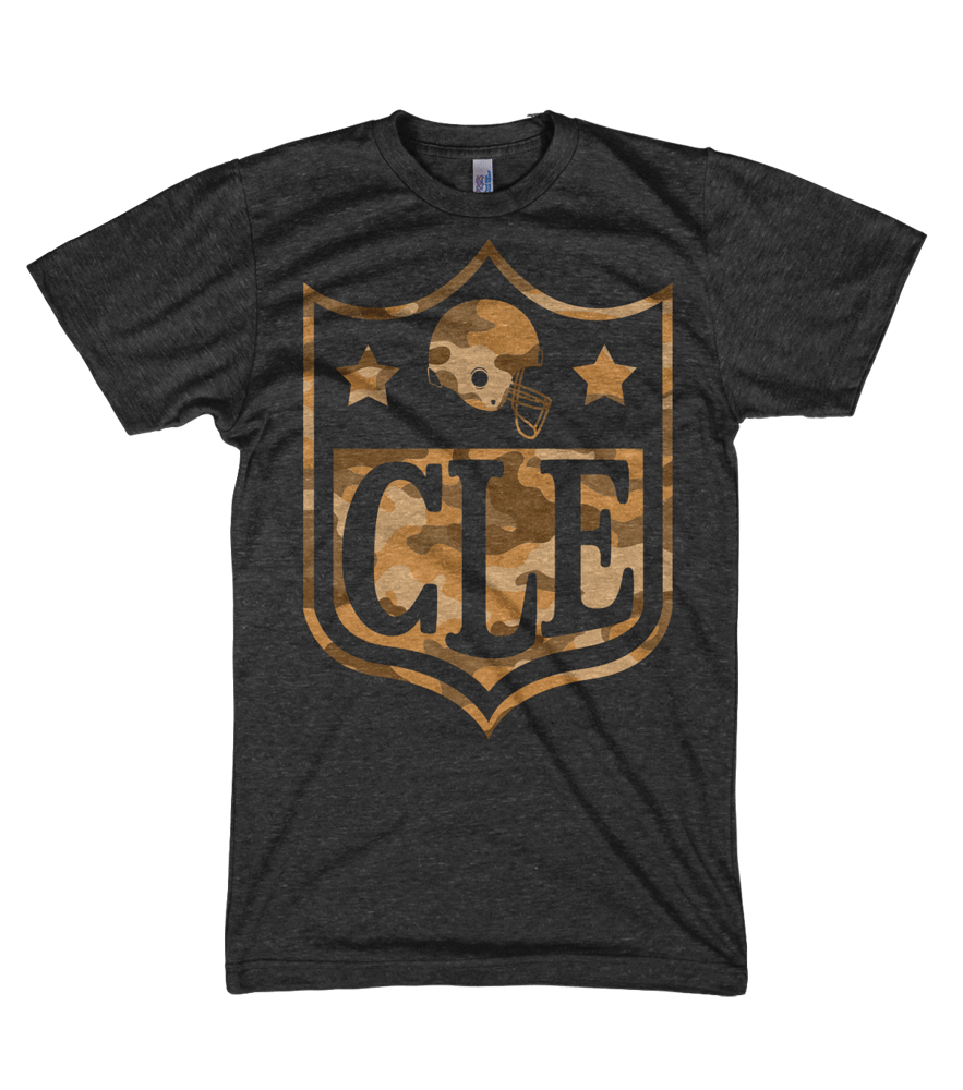 Image of CLE NFL Camo Black Shirt