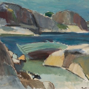 Image of Swedish Seascape Oil Painting, Bertil Brolin