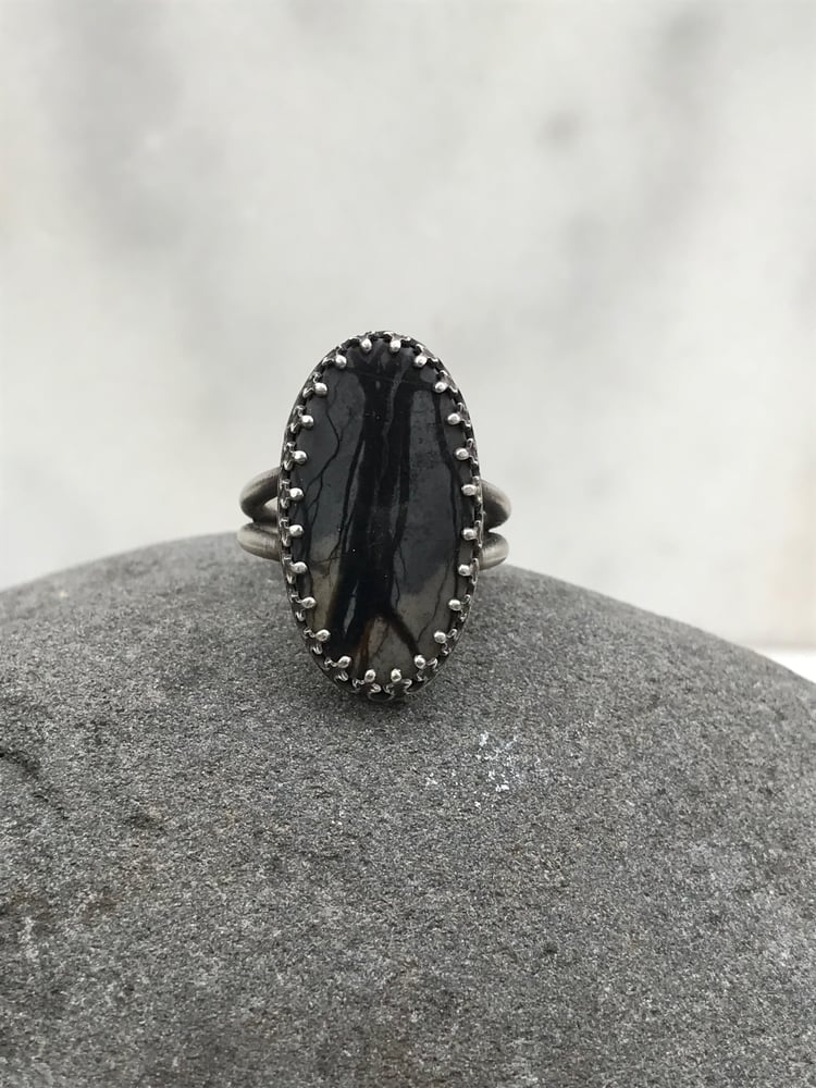 Image of Marbled Picture Jasper Ring