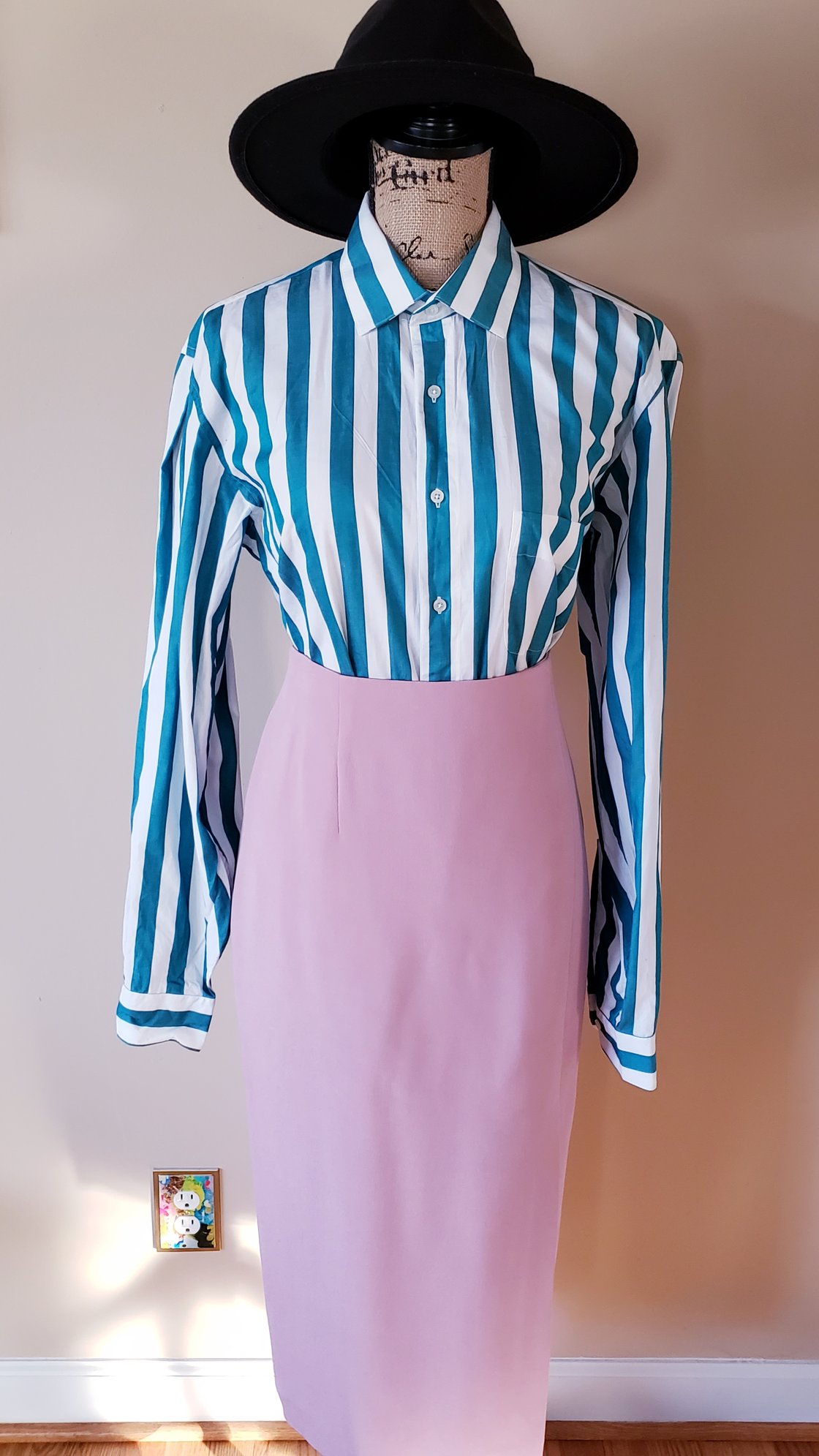 Image of Turquoise Striped Button Up