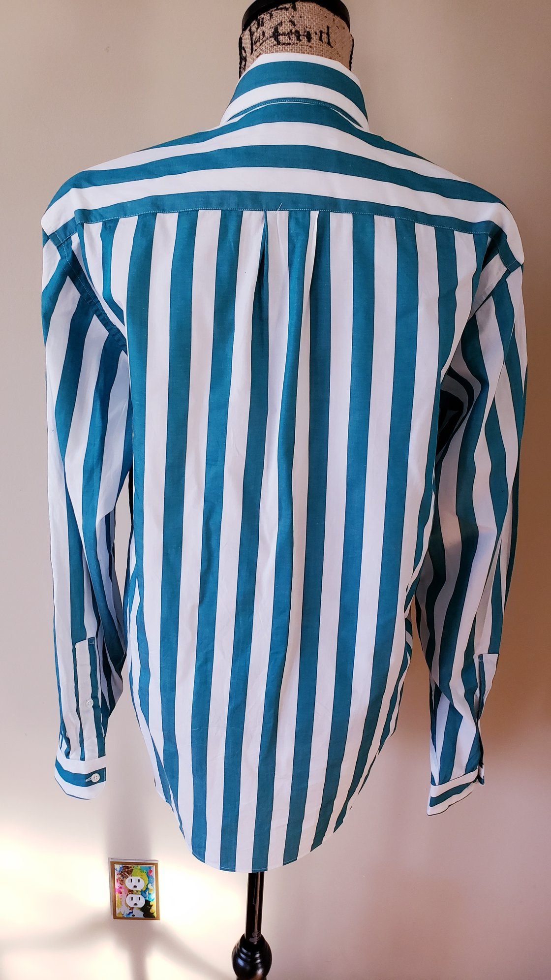 Image of Turquoise Striped Button Up