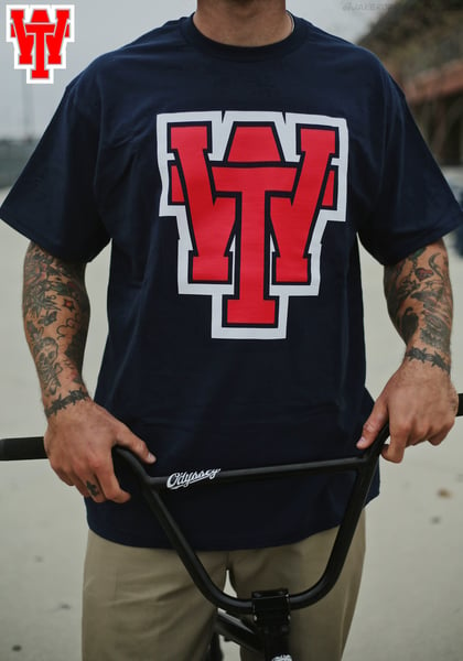 Image of Tough World Varsity Tee, Dark Navy 