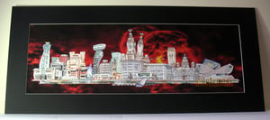 Characterful Liverpool - Waterfront Architecture - Fiery Version - Art Print