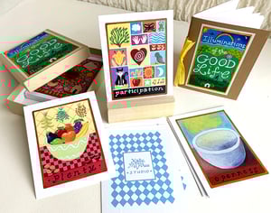Image of "Illuminations of the Good Life"- boxed set of 36 cards with guidebook and stand