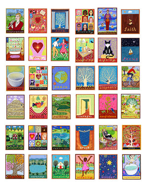 Image of "Illuminations of the Good Life"- boxed set of 36 cards with guidebook and stand