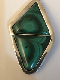 Image 1 of Malachite and Sterling Pendant