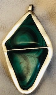 Image 2 of Malachite and Sterling Pendant