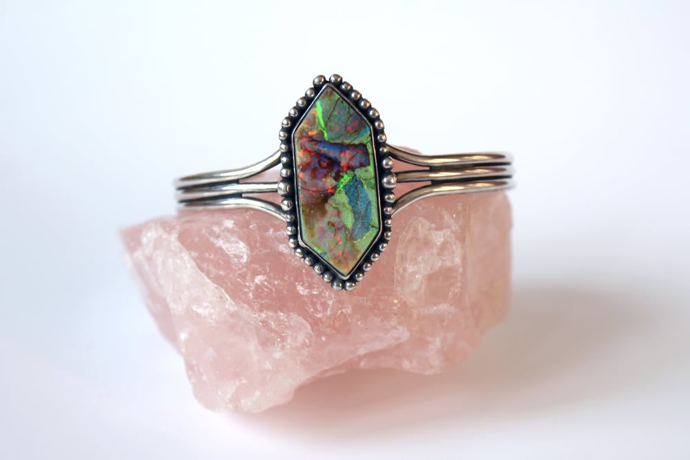 Monarch Opal Sterling Silver Cuff