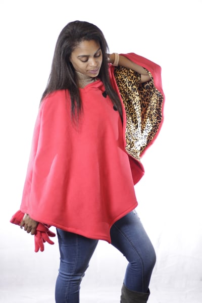 Image of Cozy cape with gloves