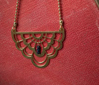 Image 1 of Brass RBG Collar Necklace with Sapphire