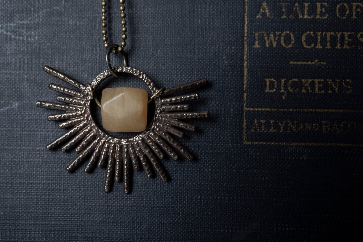 Image of Antique Brass Sun Necklace