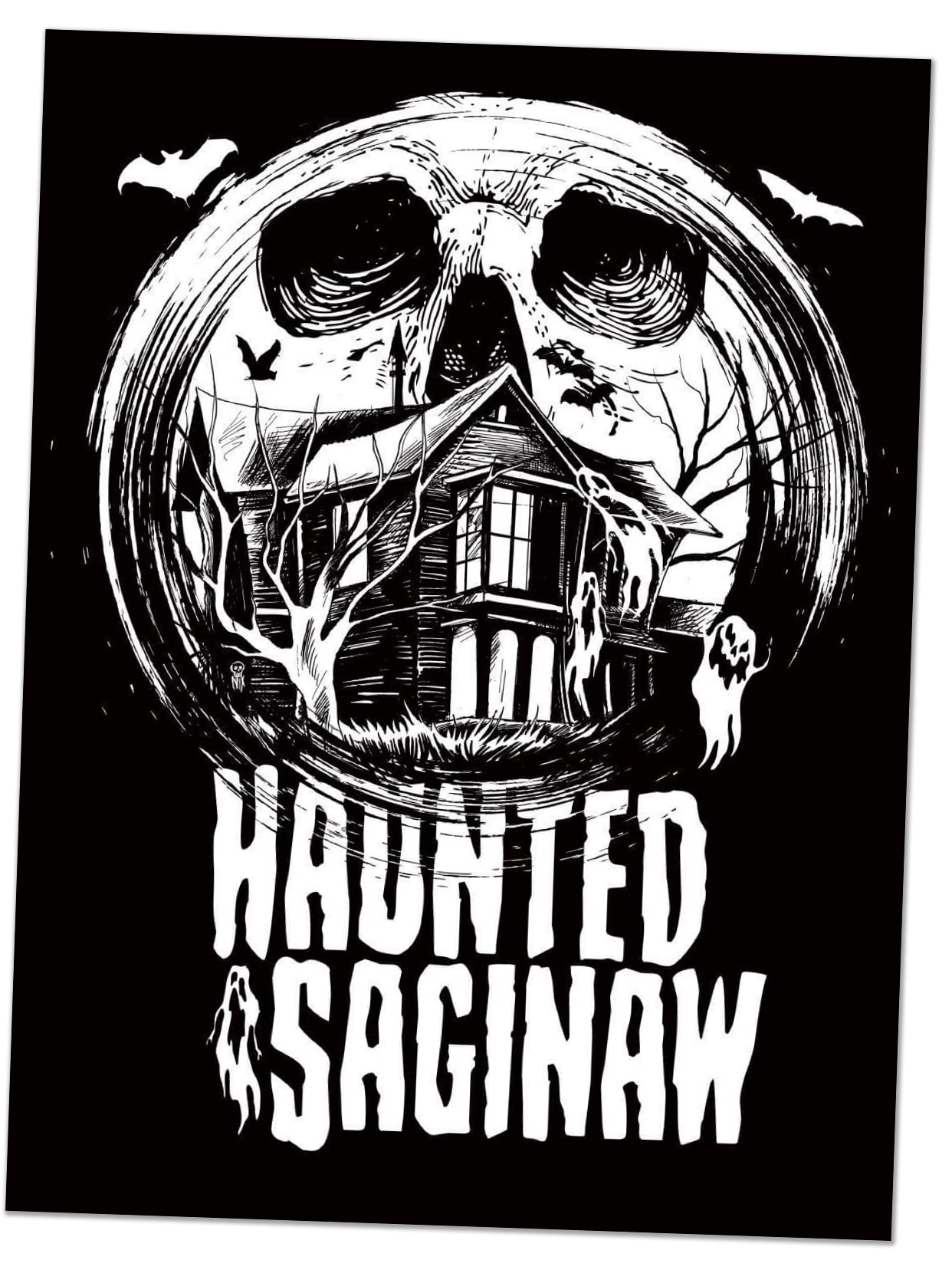 Haunted Saginaw Sticker (4x5.25)