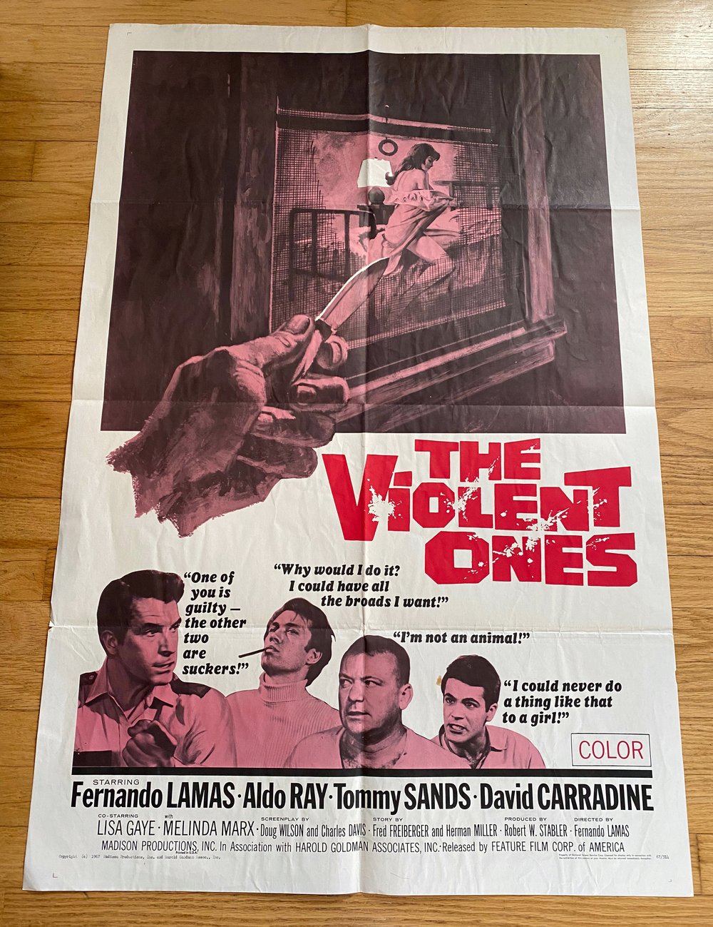 1967 THE VIOLENT ONES Original U.S. One Sheet Movie Poster