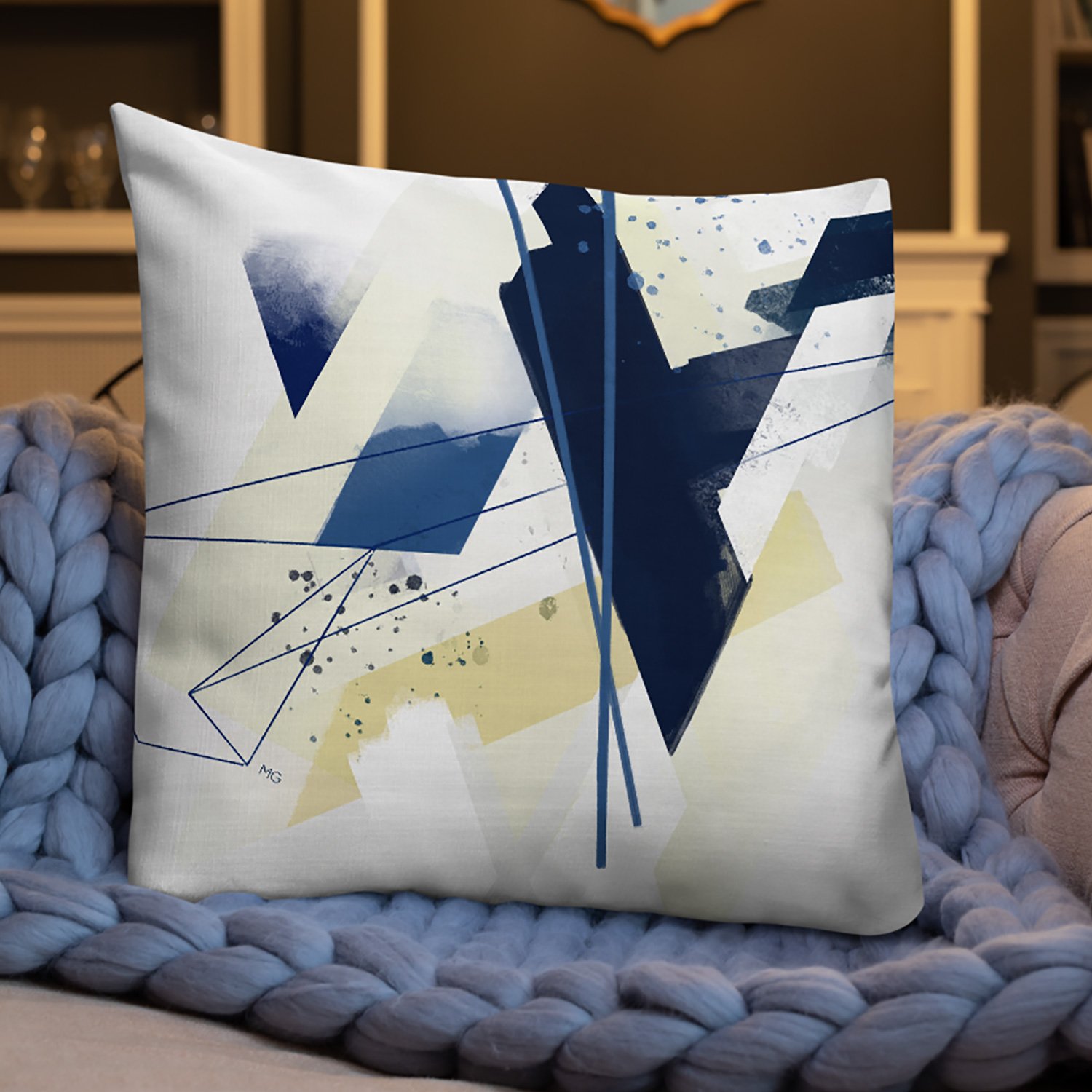 Image of Blue Shift Square Throw Pillow