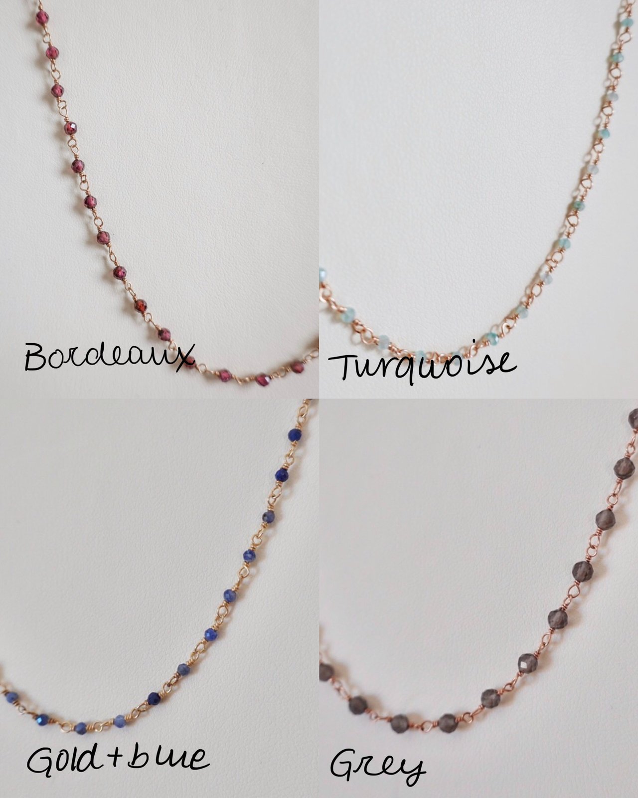 Rosario Necklace (8 colours) | Glass & Brass