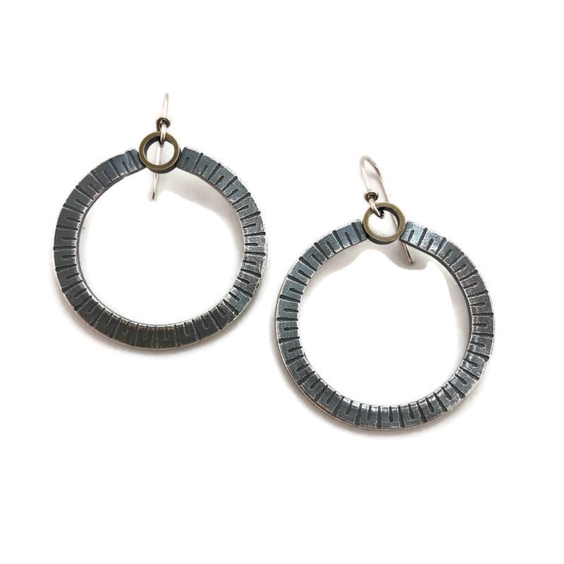 Image of round rule earrings 