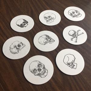 Skulldrinkery Letterpress Coasters (Set of 8)