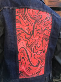 Image 3 of Custom Painted Levi's Women's Denim Jacket "Fire x Passion"